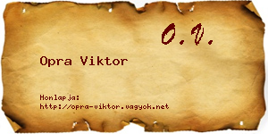 Opra Viktor névjegykártya